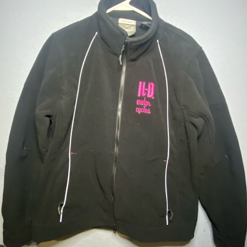 Harley-Davidson Black Fleece Riding Gear Jacket with Pink Accents size Large
